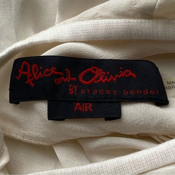 Alice + Olivia Ivory Draped Silk Sleeveless Blouse Size Small - Picture 12 of 15